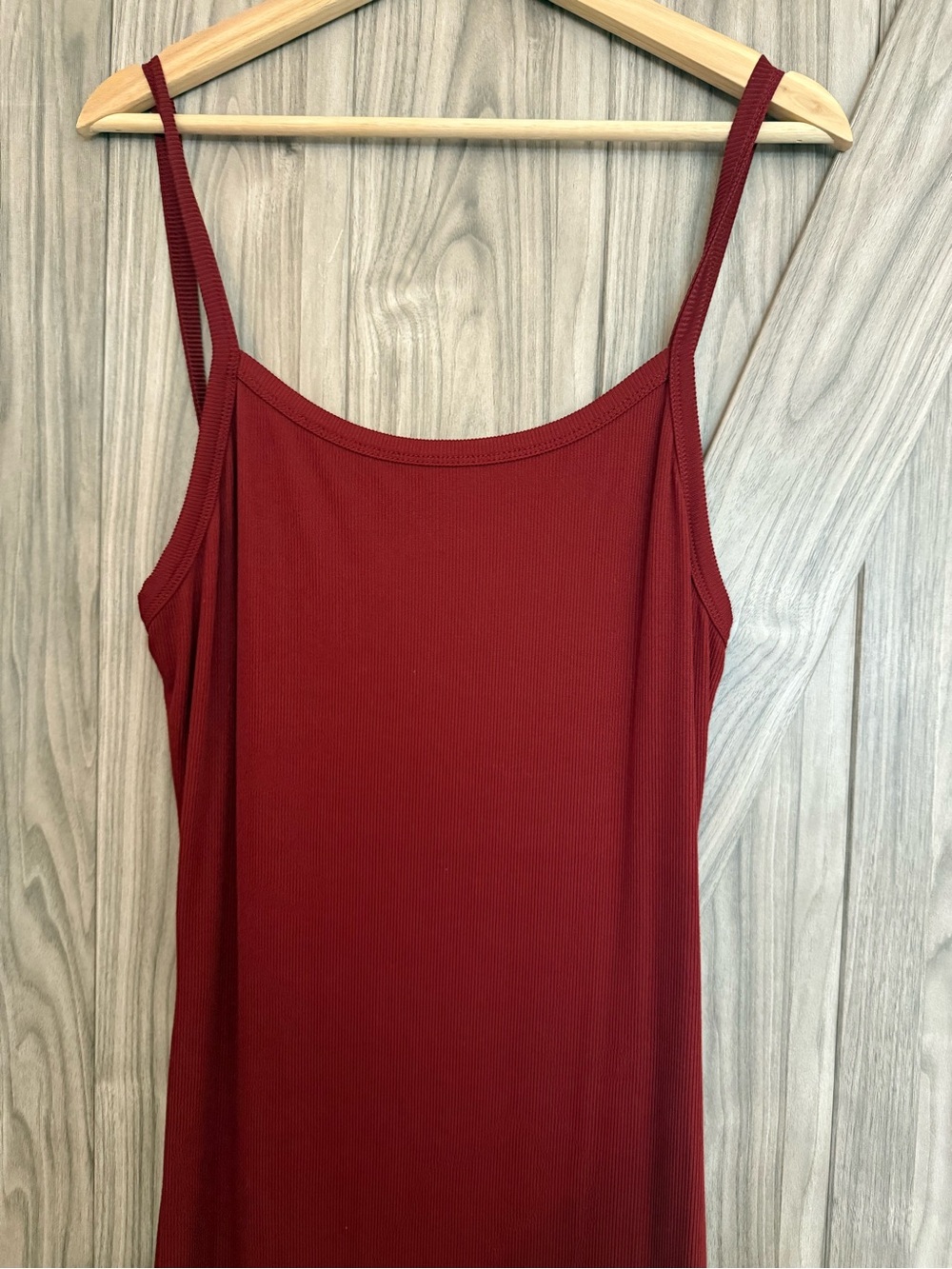 Women’s Spaghetti Strap Midi Dress - burgundy, XL - Picture 3 of 7